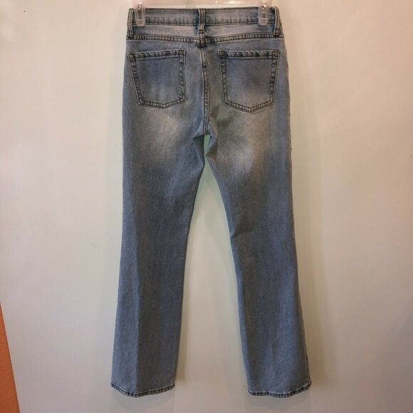 John J Galt Womens Size 5 Light Wash Blue Boot Cut Pockets Denim Jeans Distress - Picture 7 of 11